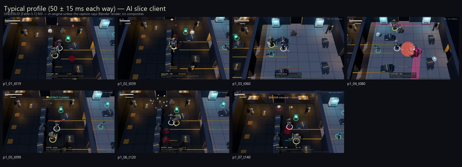 Fable M3 contact sheet: typical combat run frames