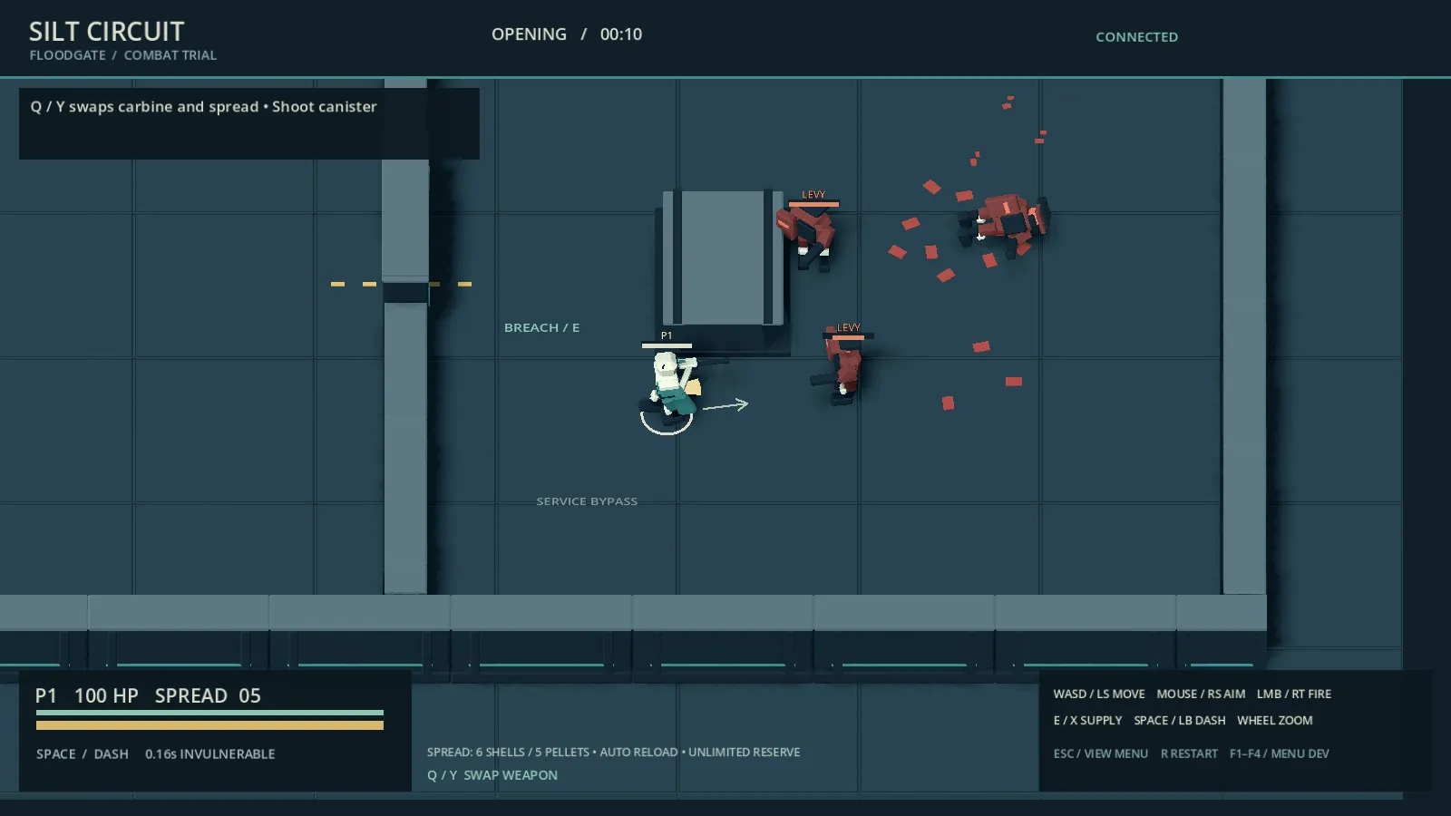 SILT CIRCUIT M3 combat with stylized blood