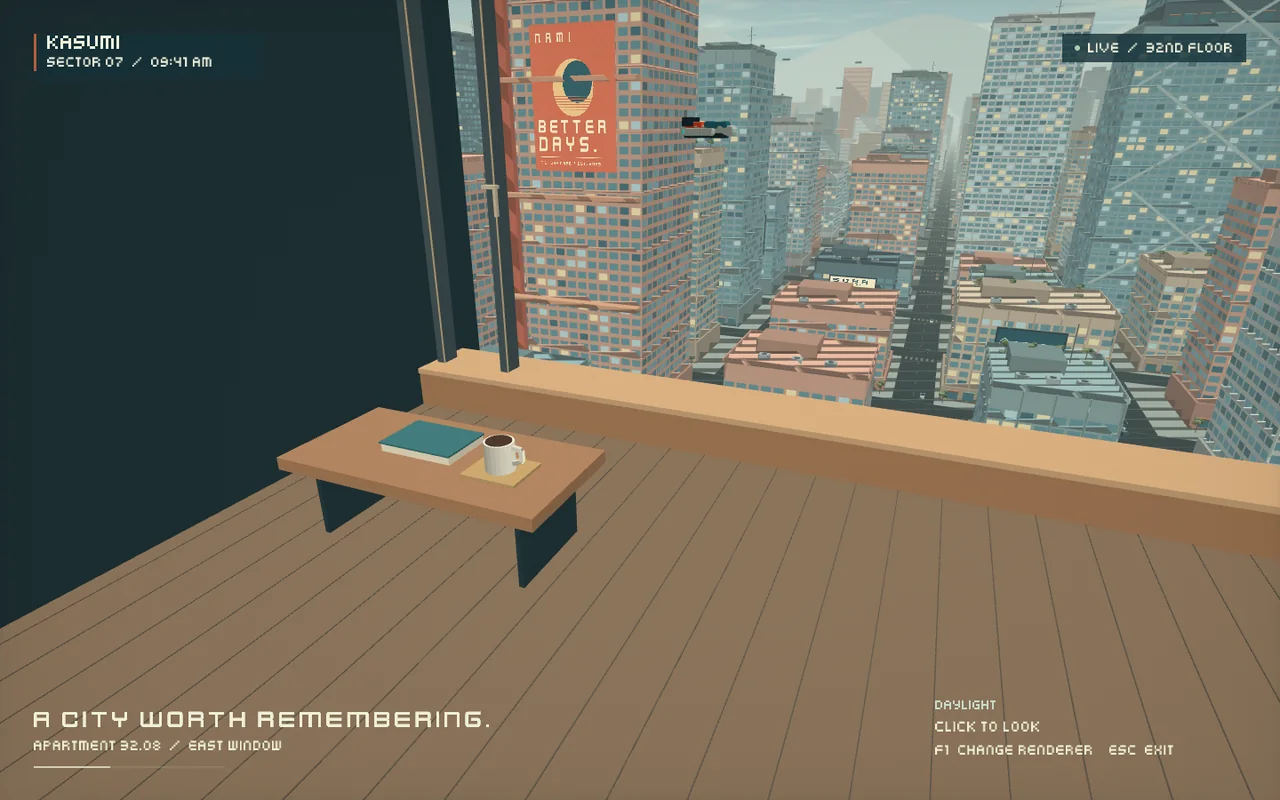 GPT-6 Astra on Copilot CLI looking down at the furnished apartment corner and street traffic below