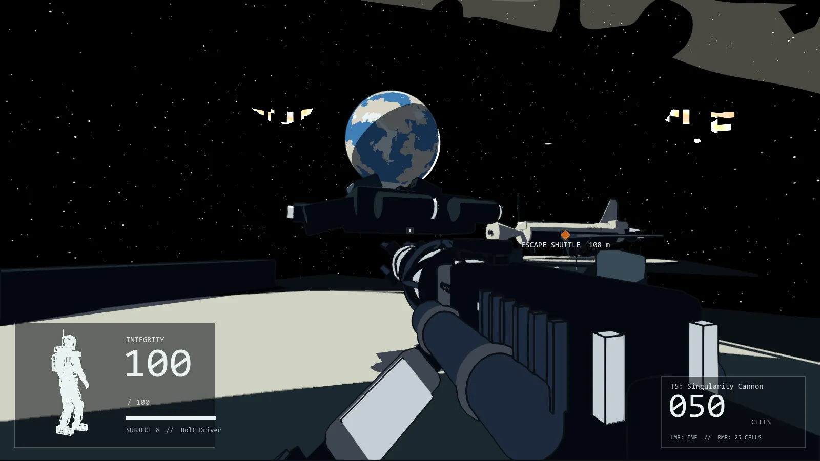 Gemini Fable-derived boss 4 capture: no boss visible, HUD weapons disagree