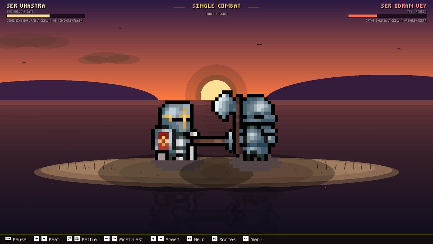 <b>A recorded duel.</b> Two model-commanded champions settle a battle finale in single combat, from the last campaign in the archive.